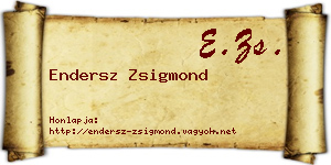 Endersz Zsigmond névjegykártya