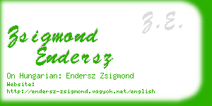 zsigmond endersz business card